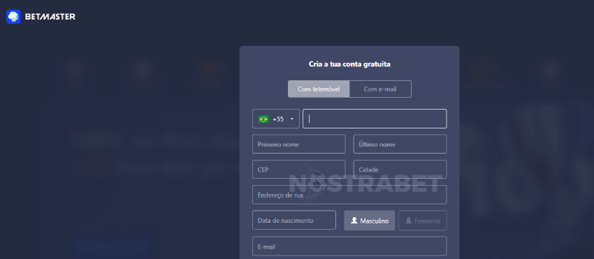 cadastro de betmaster
