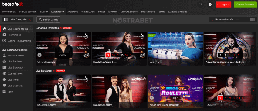 Betsafe Casino Live Games