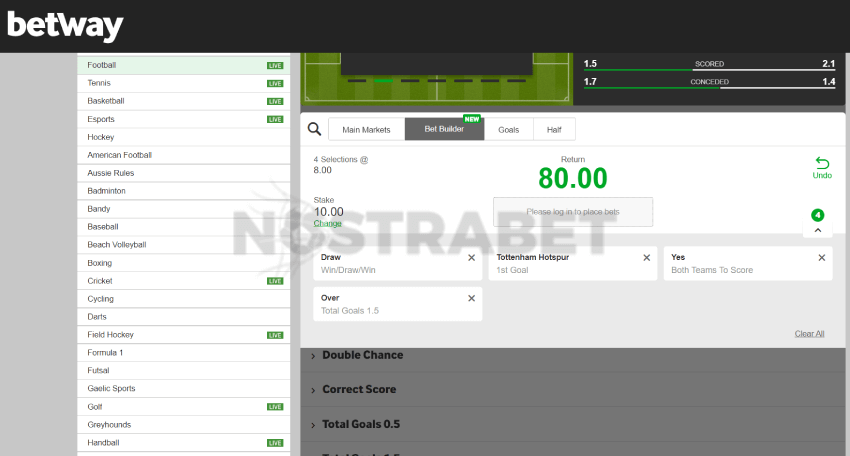 betway bet builder - place bet