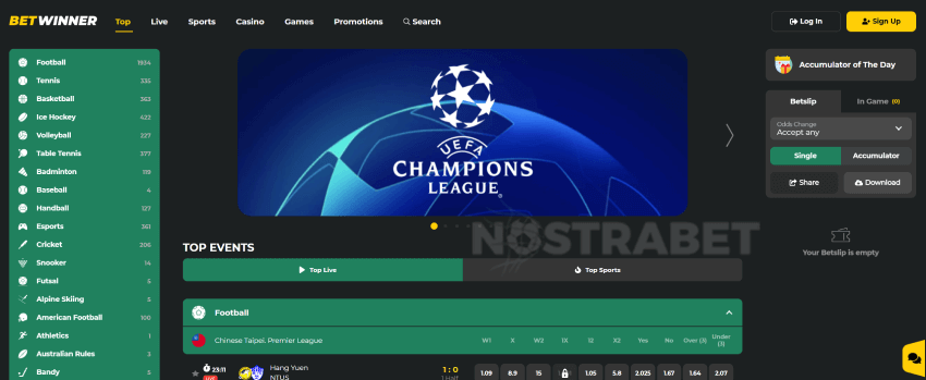 betwinner nigeria homepage