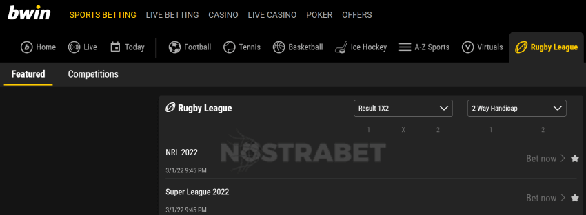 bwin rugby league betting