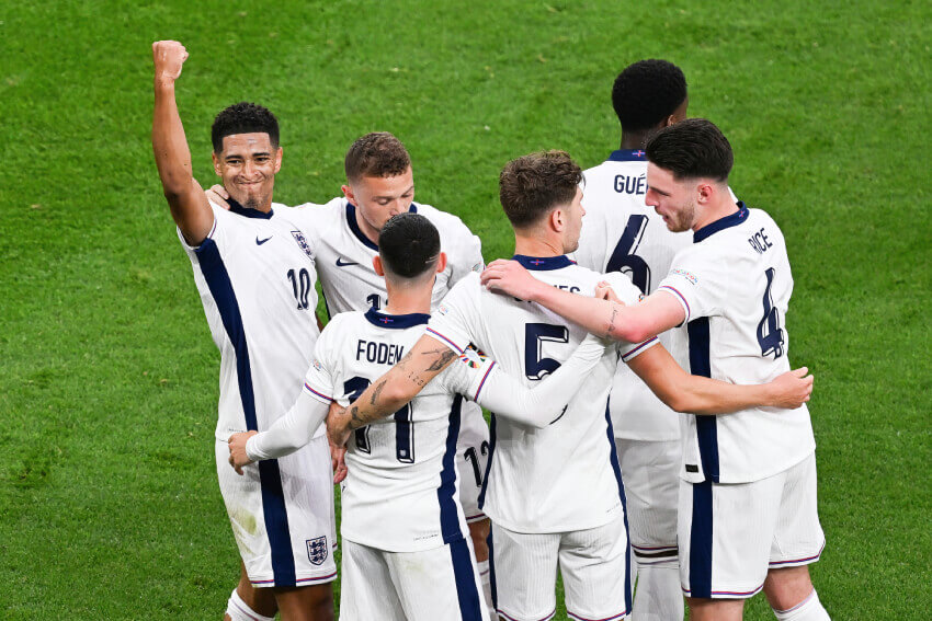 England team celebrating