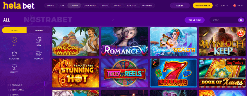 helabet casino homepage