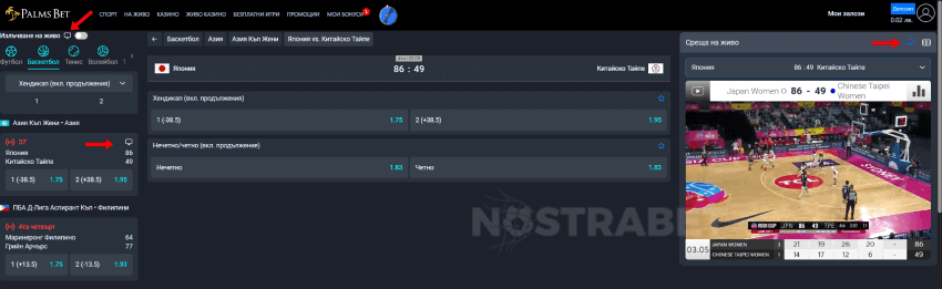 palmsbet livestream спорт на живо